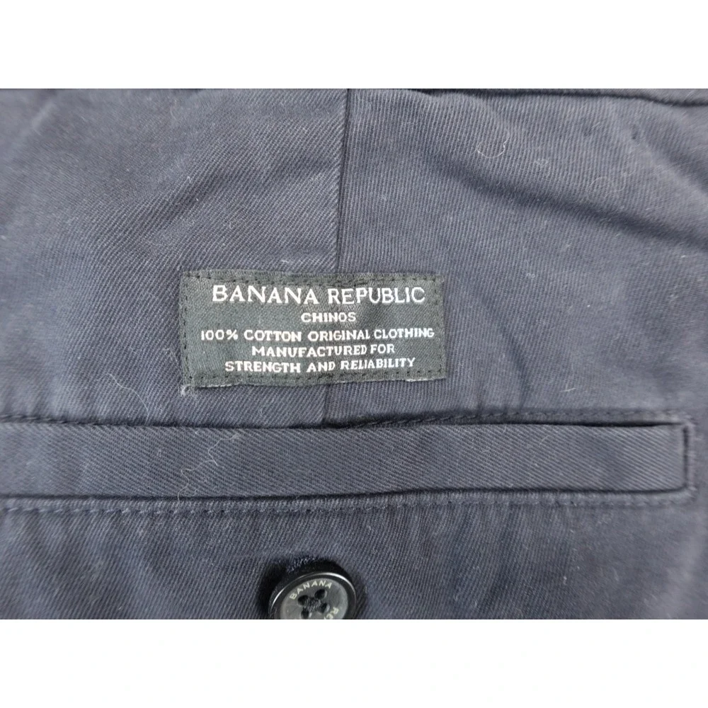 Banana Republic Mens Aiden Chino Pants 35x30‎ Navy Blue Slim Fit 100% Cotton